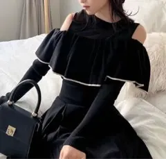 RESEXXY シアードッキングラッフルニットトップス