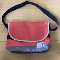 ショルダーバッグ ナイロン 軽量 オレンジ×グレー