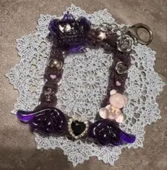 硬質ケースデコ ホイップデコ トレカケース キーホルダー 推し活 紫