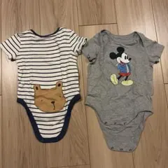 ＊baby gap＊ブラナンベア&ミッキー　半袖ロンパース　2点セット