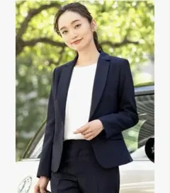 紺 スーツ レディース 洗える パンツスーツ