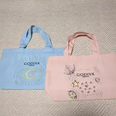 GODIVA トートバッグセット 水色 ピンク