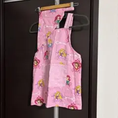 ディズニープリンセス エプロン 130キッズ女の子 ピンク 三角巾付き かわいい