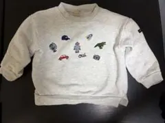 petit main トレーナー 100サイズホワイトグレー 刺繍のサムネイル