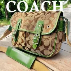 COACH コーチ ショルダーバッグ メッセンジャー y2k シグネチャー 緑