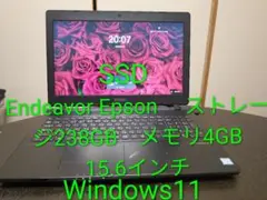 Endeavor Epson ノートPC 本体 15.6インチ　ACアダプター付