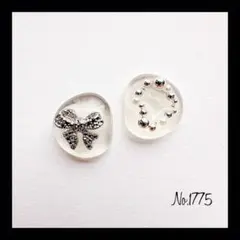 No.1775 クリア シルバー レジンピアス レジンイヤリング ハンドメイド