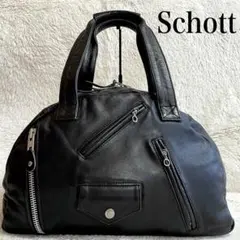 極美品✨️Schott ONE STAR ライダースモデル 牛革 ボストンバッグ 3119054-tot.jpg