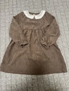 美品　ペアマノン　ブラウン コーデュロイ ワンピース　130㎝ フォーマル