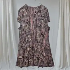 エコー 花柄チュニック LLサイズ 半袖 ゆったり 体型カバー 上品 フレア