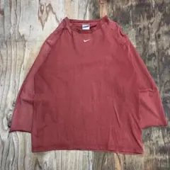 90s NIKE センターロゴ ロンT 長袖 Tシャツ ボルドー vintage
