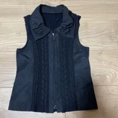 [美品] ヒロコビス　ブラック ノースリーブ ベスト