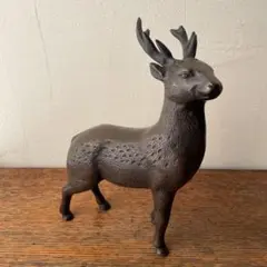 鋳鉄　アイアン　鹿　置物　雄鹿