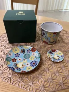 FEILER 九谷焼 梅菊　3点セット FEILER 九谷焼 梅菊 3点セット