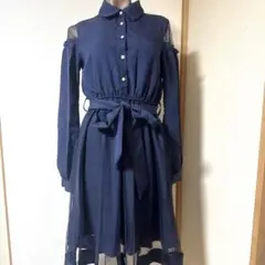 バイバイ ワンピース レース 紺