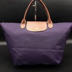 【美品】ロンシャン ハンドバッグ ナイロン パープル