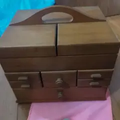 木製裁縫箱 5引き出し付き