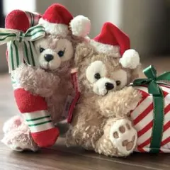 ディズニーシー　ダッフィー シェリーメイ 2021年クリスマス ぬいぐるみバッジ