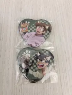 忍たま乱太郎 善法寺伊作 食満留三郎 ハート缶バッジ 2点セット