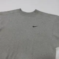 90s　USA製　NIKE　ワンポイント　プルオーバースウェット　杢グレー　L