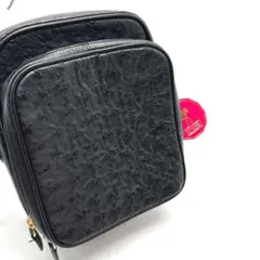 【極美品✨】オーストリッチレザー ショルダーバッグ 黒