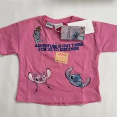 新品 ZARA ディズニー スティッチ キッズ 半袖 Tシャツ 86cm ピンクのサムネイル