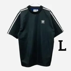 極美品✨adidas メッシュ シアサッカー黒紺Tシャツ半袖トレフォイル3ライン