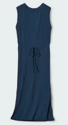 UNIQLO プリーツワンピース ブルー　サイズL