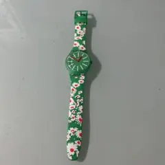 値下げSwatch 花柄緑色腕時計