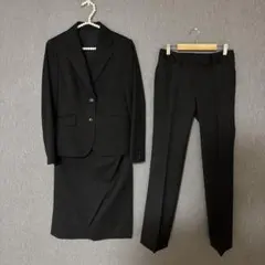 LES MUES 黒 スーツジャケット パンツ スカート3点セット SS ウール
