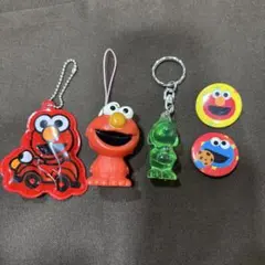 エルモ スヌーピーアクリルキーホルダー セサミストリートマグネット 5点セット