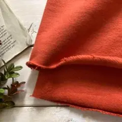 ■ラスト0.5ｍ■布・ニット■30/10 裏起毛スウェットニット◇オレンジ