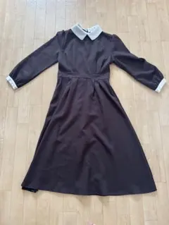 襟付きワンピース 長袖