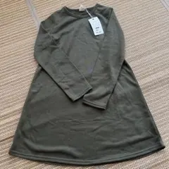 140㎝☆Bee☆長袖カーキAラインワンピ