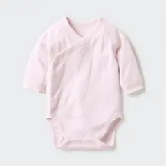 ユニクロ ベビー ボディスーツ ポインテール 前開き 長袖 ピンク
