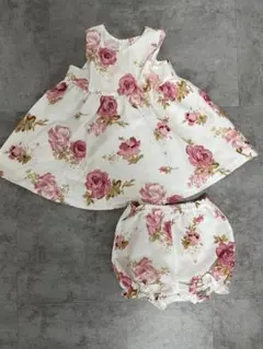 《24時間限定！お値下げ》花柄ベビードレスセット　size90