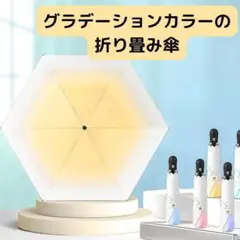 折り畳み傘 イエローグラデ 自動 晴雨兼用 裏地ブラック 遮光率100% 日傘