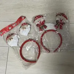 【クリスマスグッズ】クリスマス パーティー カチューシャ2個セットサンタクロースのサムネイル