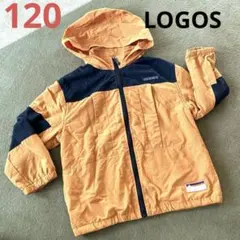 ☆120 LOGOS オレンジ フード付 中綿 コート 裏地ボア 防寒 秋冬☆