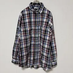 【美品】wholeEarth チェック柄シャツ XXL 大きいサイズ 長袖シャツ