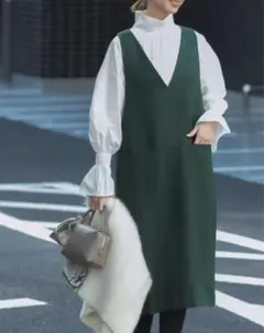 ＊美品＊アーバンリサーチロッソ＊ジャンパーワンピース＊38＊グリーン