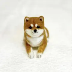 羊毛フェルト 柴犬 伏せ姿　ハンドメイド