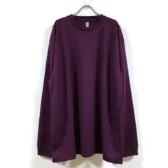新品 スーパー ビッグ ドライ 長袖 Tシャツ 無地 メンズ パープル 5Lのサムネイル
