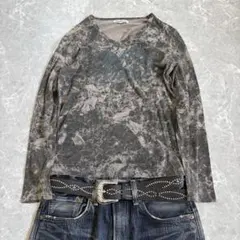 00s v neck long tee swag y2kタイダイ柄 ラメ 英字のサムネイル
