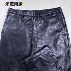 本革 仔牛革 レザーパンツ ストレート ブラック カーフレザー L - メルカリ
