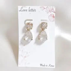 Lo.88 クリスタルビジューピアス 韓国輸入 キラキラ パーティー 春夏