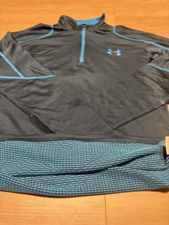 アンダーアーマー コールドギア ハーフジップ 長袖 ランニングウェア　黒青