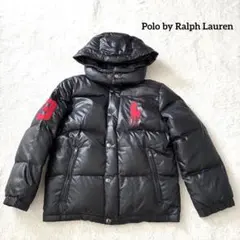 ポロ ラルフローレン ブラック黒ダウンジャケット ビックポニー キッズ140