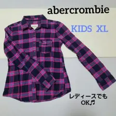 abercrombie アバクロ キッズ XL チェック長袖シャツ ネルシャツ