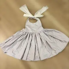 マールマール　エプロン　80 90 お食い初め　お食事エプロン　グレー